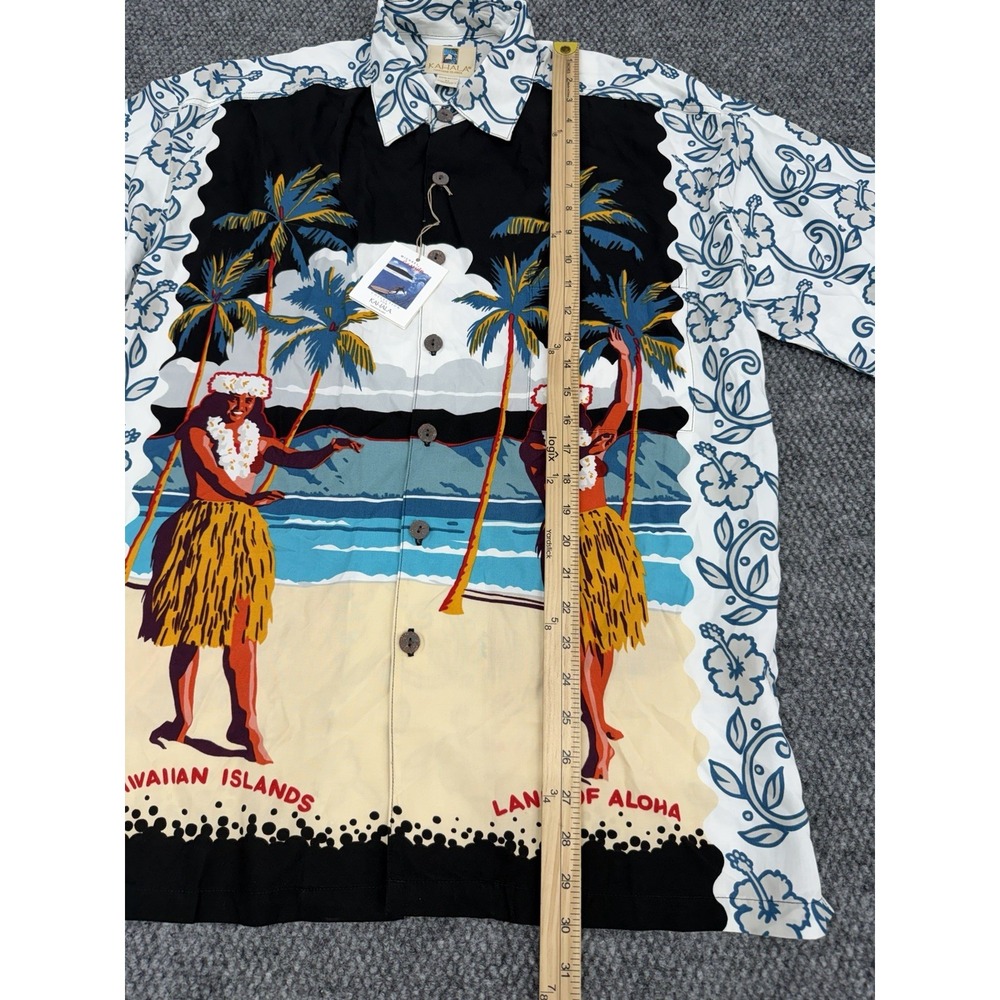 Kahala Men's Medium Rayon Shirt Michael Cassidy Hawaiian Hula Girls Palekaiko - Picture 7 of 8